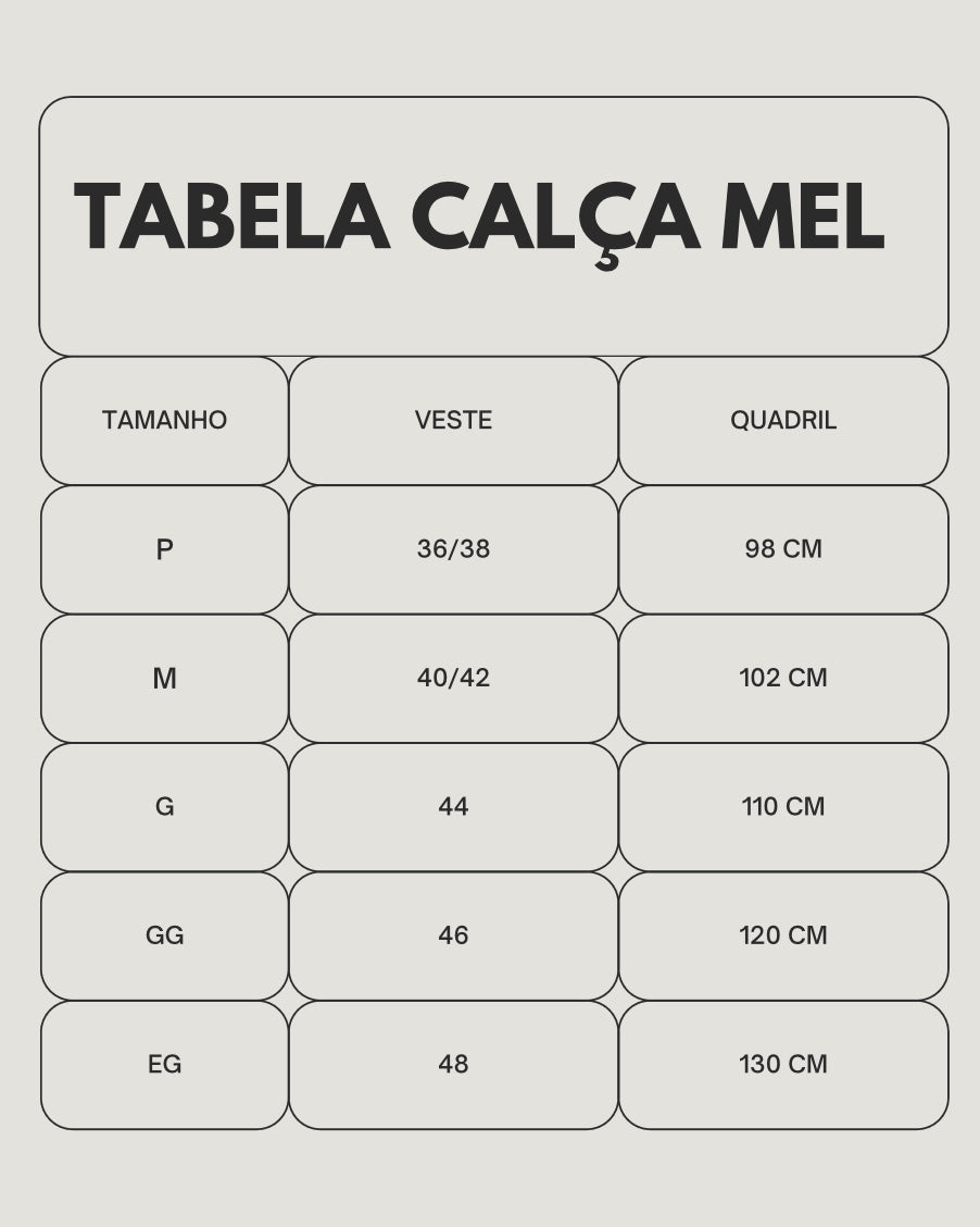 CALÇA MEL PRETA